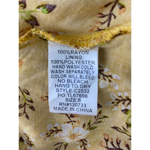 Umgee Floral Border Print Layered Mini Dress Summer Boho A‑Line Sz S - Picture 13 of 15